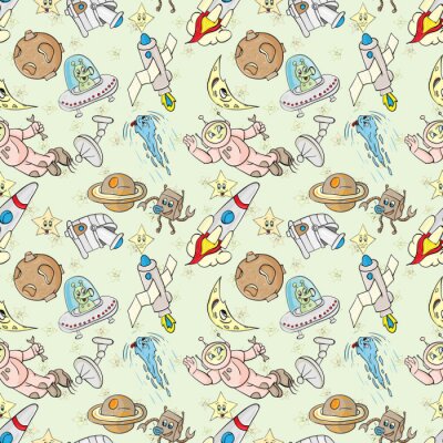 Behang Kleurrijk ruimtepatroon