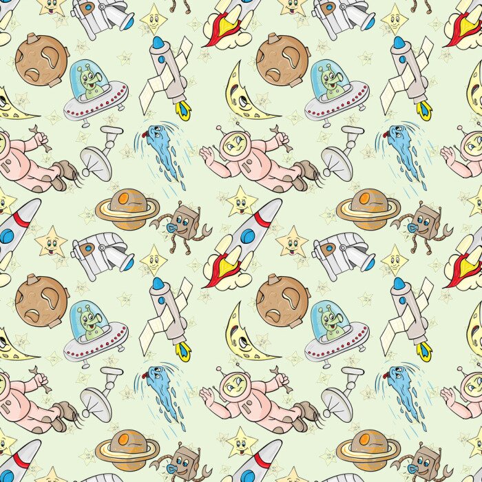 Behang Kleurrijk ruimtepatroon