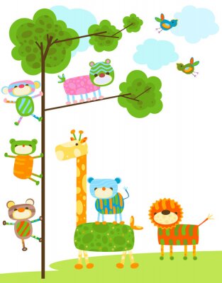 Kleurrijke abstracte dieren