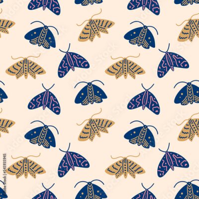 Behang Kleurrijke boho-motten