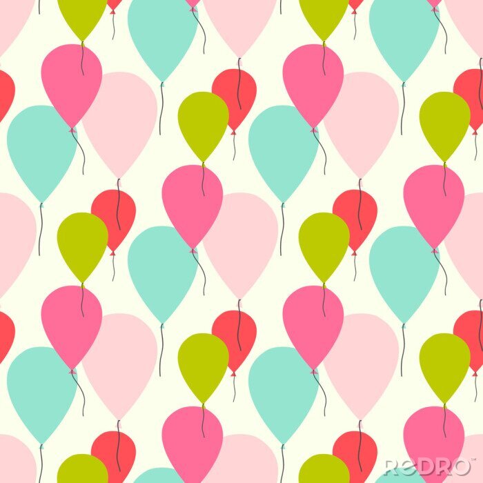 Behang Kleurrijke grafische ballonnen