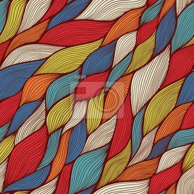 Behang Kleurrijke Japanse golven