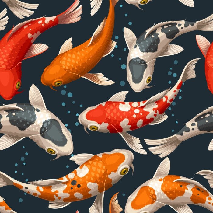 Behang Kleurrijke koikarpers