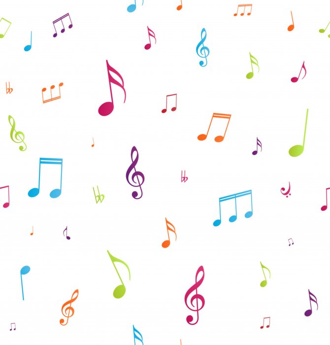 Behang kleurrijke muziek notities naadloze patroon