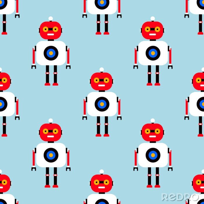 Behang Kleurrijke robots