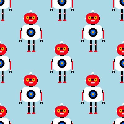 Behang Kleurrijke robots