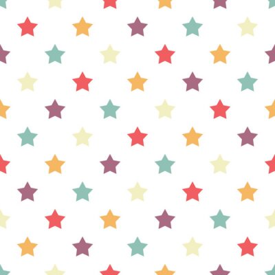 Behang Kleurrijke sterren op een witte achtergrond