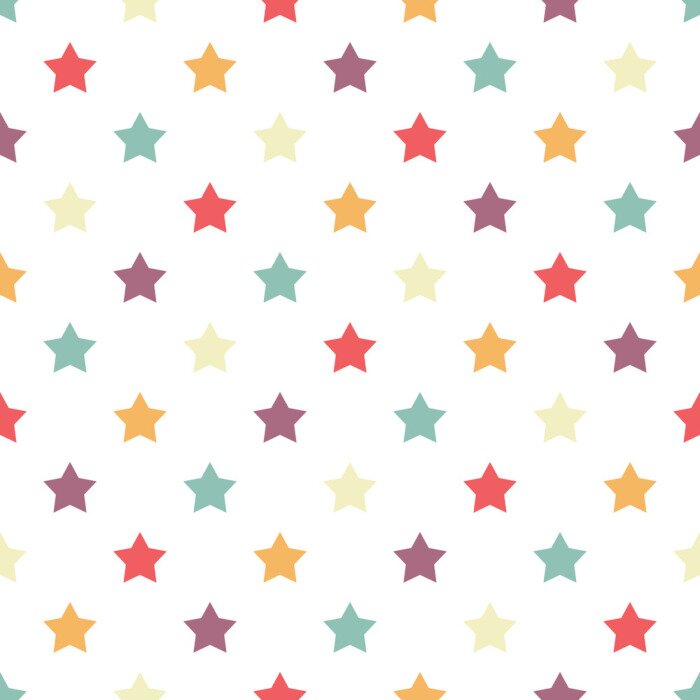 Behang Kleurrijke sterren op een witte achtergrond
