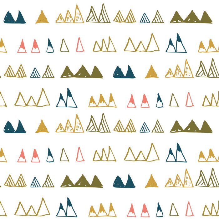 Behang Kleurrijke toppen van sprookjesachtige bergen