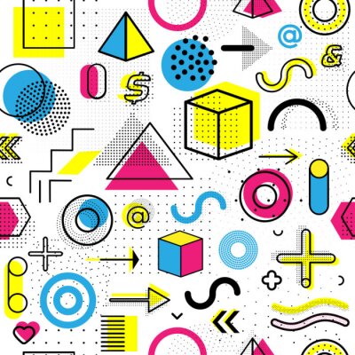 Behang Kleurrijke vormen en geometrische figuren