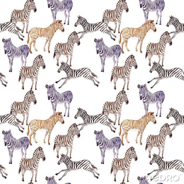 Behang Kleurrijke zebrastrepen