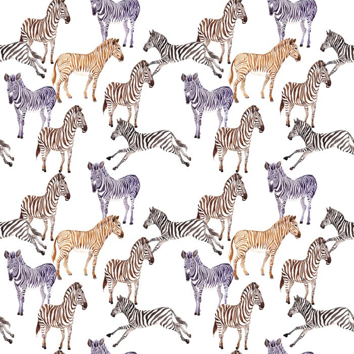 Behang Kleurrijke zebrastrepen