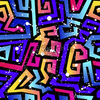 Behang Kleurrijke zigzaglijnen