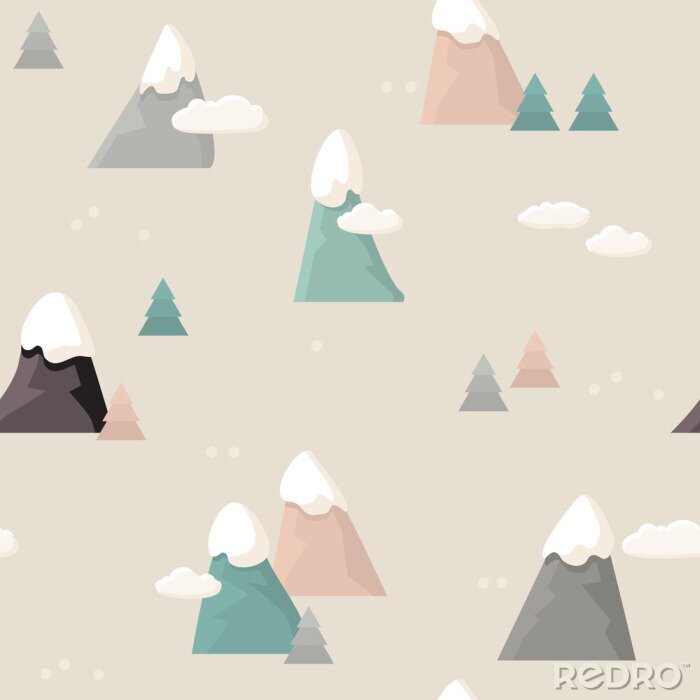 Behang Komende winter in de bergen