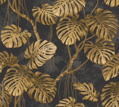 Sticker Koperen monsterabladeren