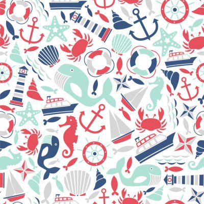Behang Krabben vuurtoren ankers voor kinderen