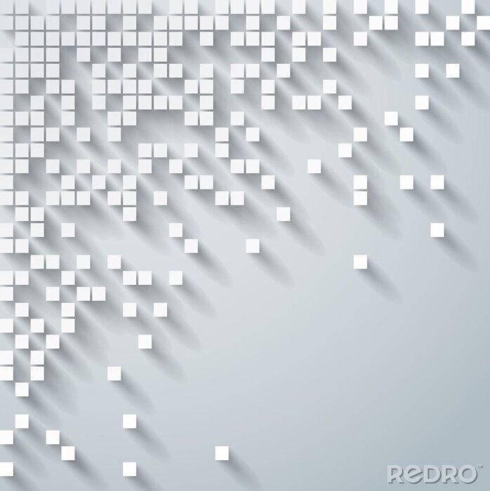 Behang Kubussen op grijze achtergrond 3D