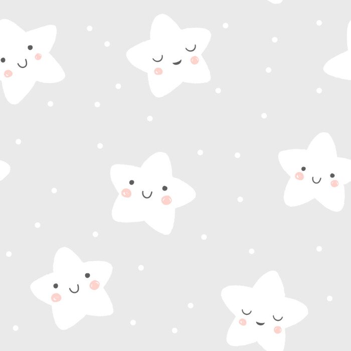 Behang Lachende en slapende sterren in Scandinavische stijl