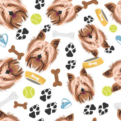 Behang Lächelnder Hund Yorkshire Terrier