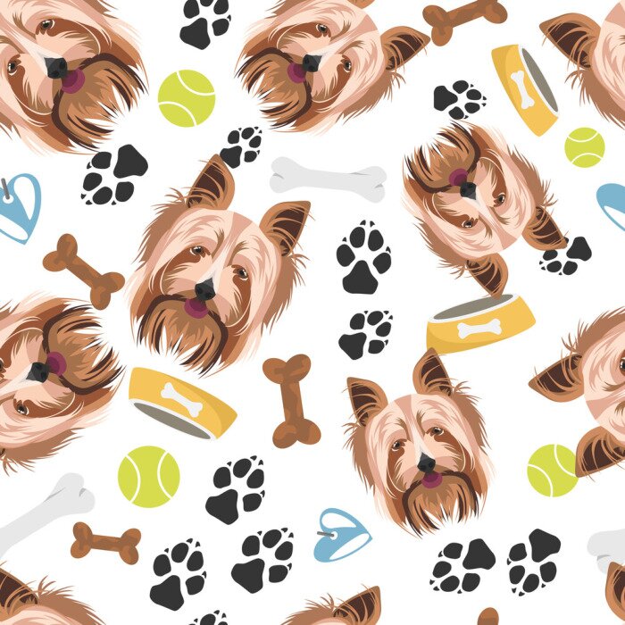 Behang Lächelnder Hund Yorkshire Terrier