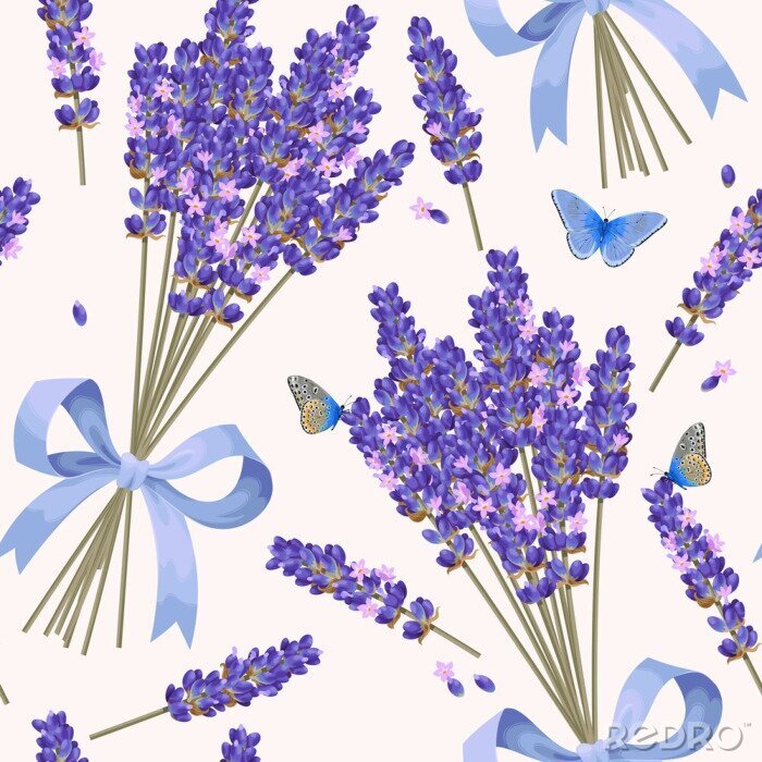 Behang Lavendel bloemen naadloze patroon