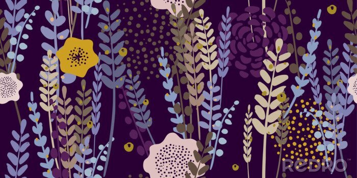 Behang Lavendel kunstwerk