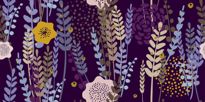 Behang Lavendel kunstwerk