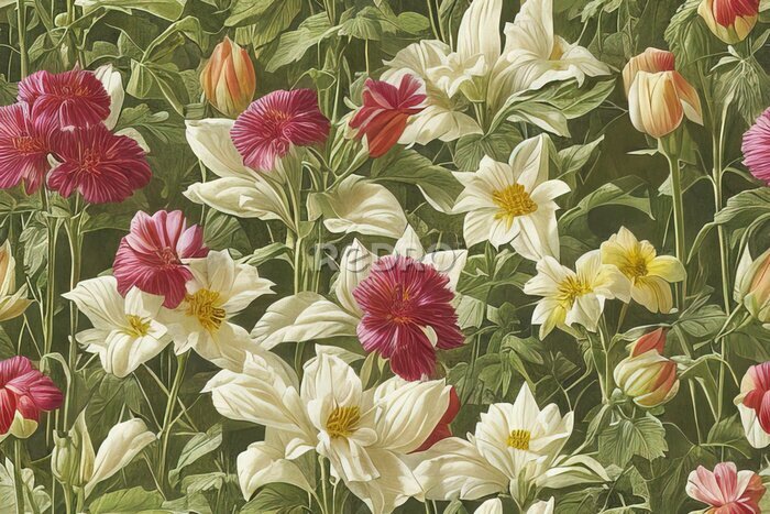 Behang Lente in de tuin