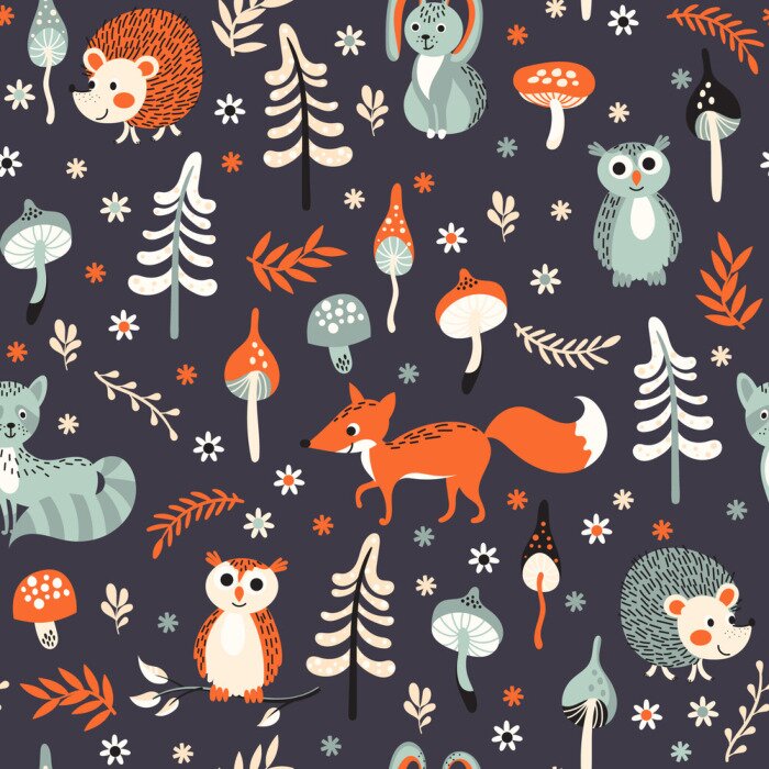 Behang Leuk bosveld dieren patroon