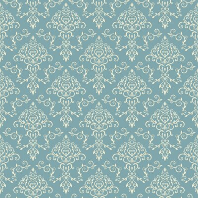 Behang Lichtblauw elegant naadloos patroon in uitstekende stijl.