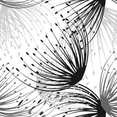 Behang Lichte en donkere paardebloemen moderne graphics