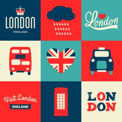 Behang Londen Kaarten Collection