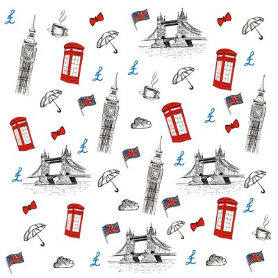 Behang Londen schets