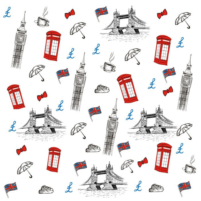 Behang Londen schets