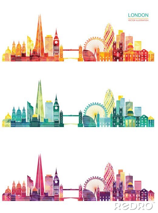 Behang Londen skyline. Vector illustratie
