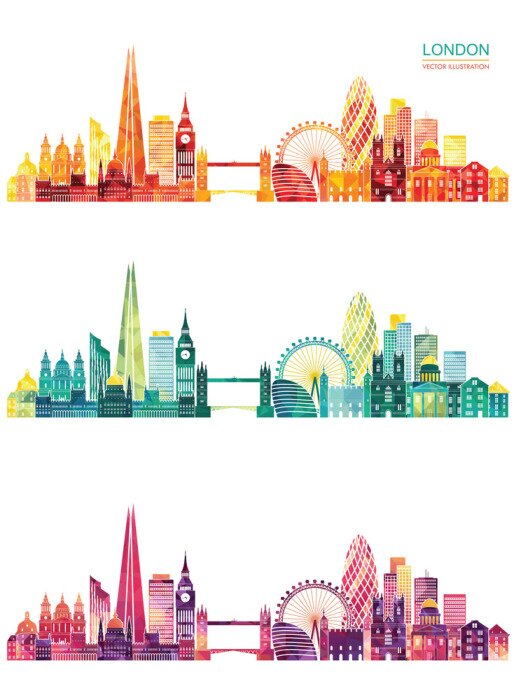 Behang Londen skyline. Vector illustratie