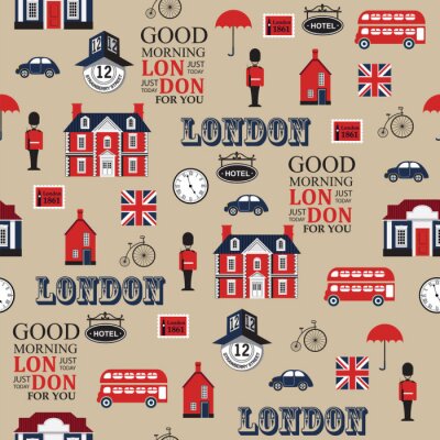 Behang Londen straat naadloze vector patroon