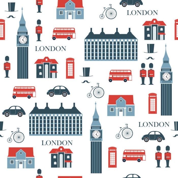 Behang Londen vector naadloze patroon