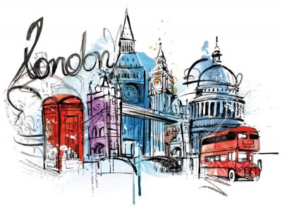 Sticker London City Sketch