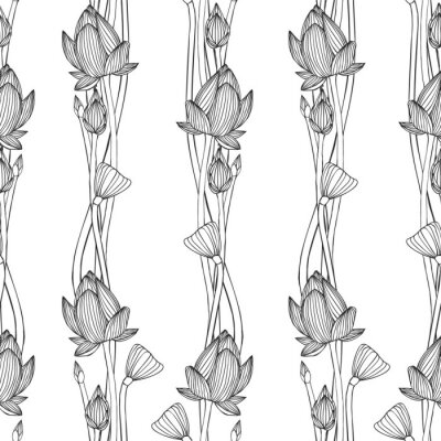 Behang Lotus minimalistisch patroon