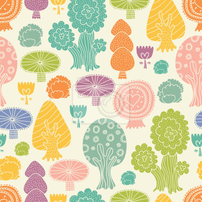 Behang Magisch kleurrijk bos