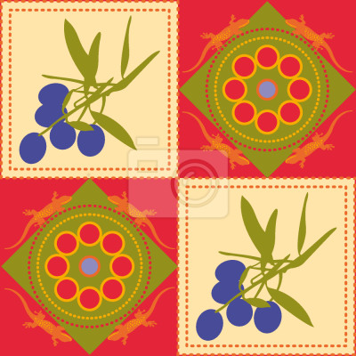 Behang Marine olijven en kleine dieren