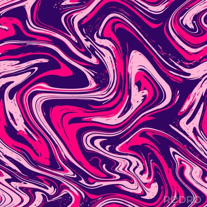 Behang Marmeren textuur naadloze achtergrond. Roze, violet, paars abstract patroon. Naadloze vloeibare vloeistof marmering stroomeffect voor dekking, stof, textiel, inwikkeling of afdrukken achtergrond. Vors