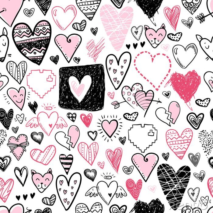 Behang Meisjesharten