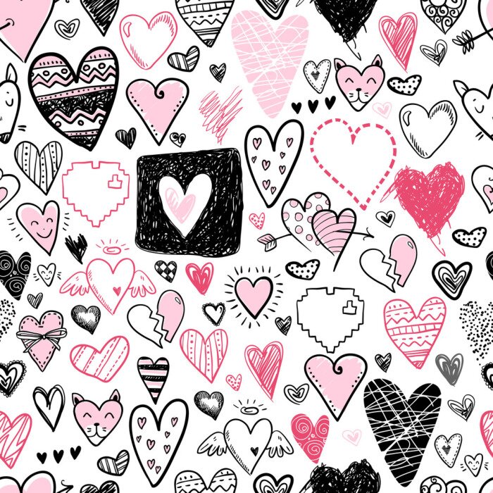 Behang Meisjesharten