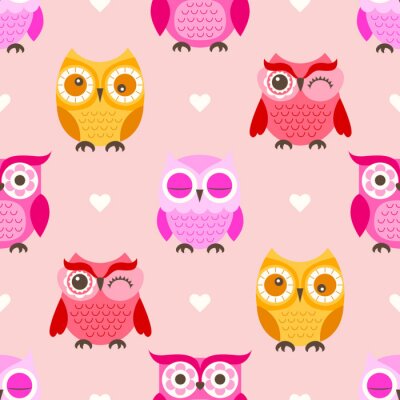 Behang Meisjesuilen met hartjes