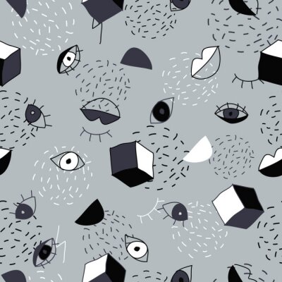 Behang Memphis stijlpatroon