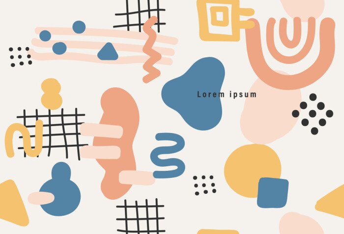 Behang Memphis style seamless pattern, modern abstract background, minimal covers design, Colorful geometric background