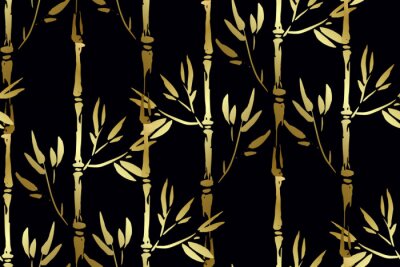 Behang Metallic glanzend bamboe