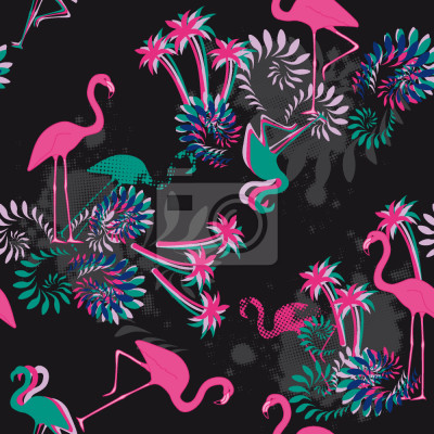 Behang Miami Nights Flamingo